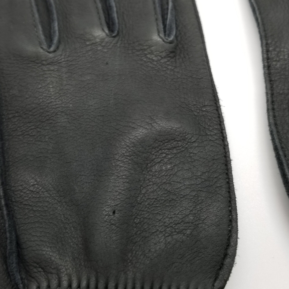 dark gray deer skin gloves size 7 - Picture 3 of 7